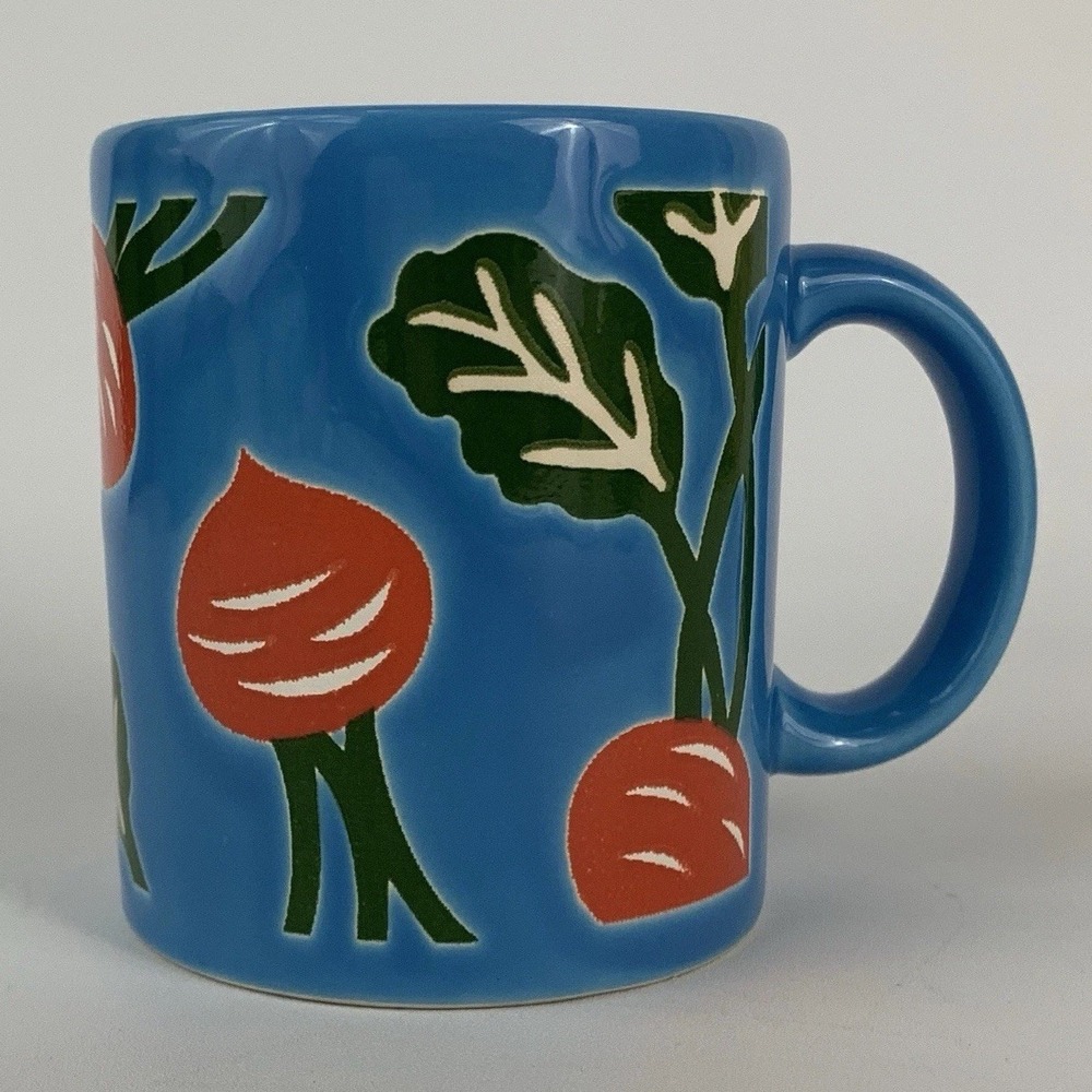 Waechtersbach Beet Radish Vegetable Blue Mug Spain 3.75"